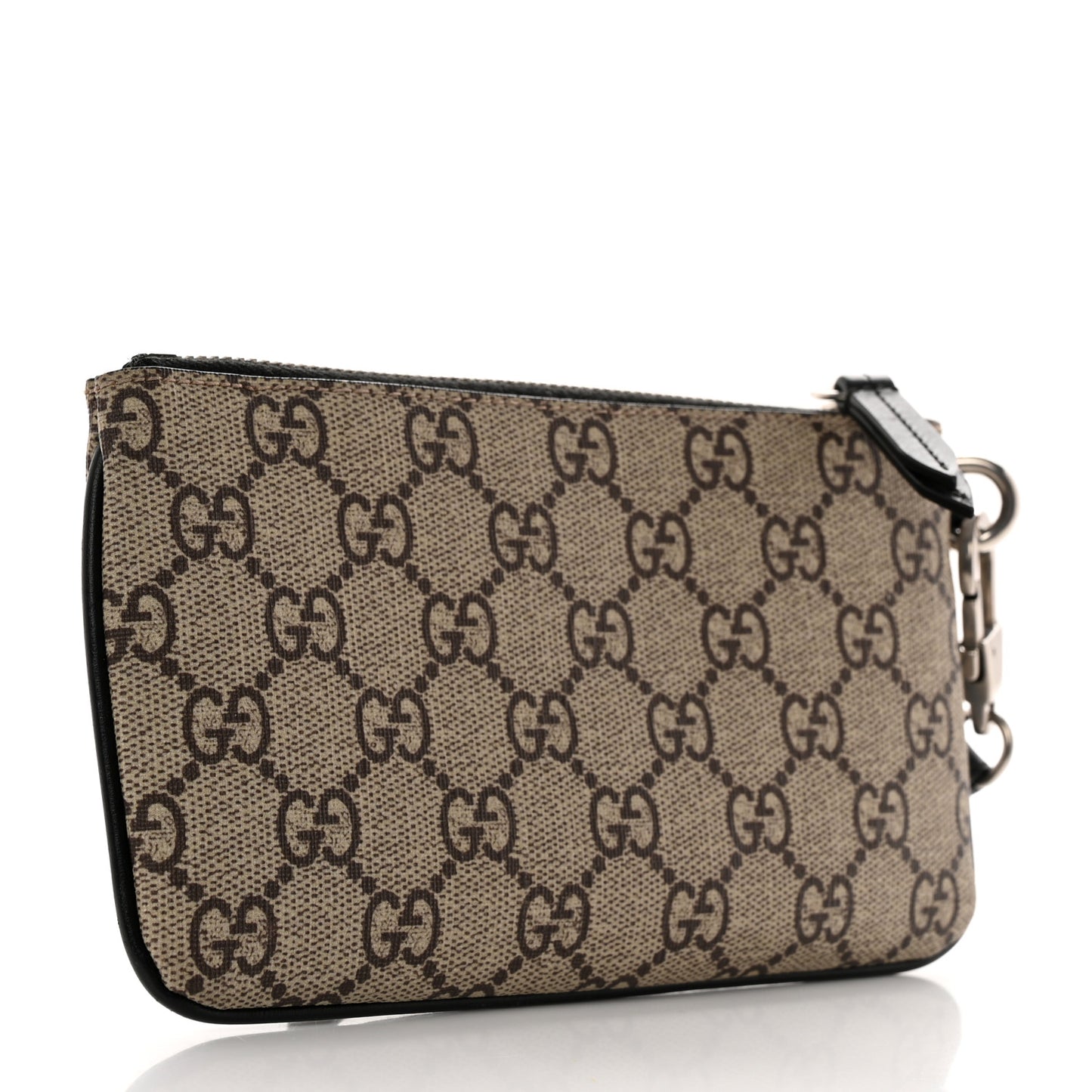 GG Supreme Monogram Bee Print Wrist Pouch Black