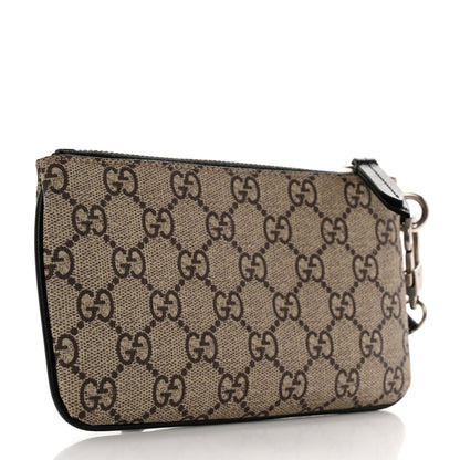 Gucci GG Supreme Monogram Bee Print Wrist Pouch Black 3 of 9