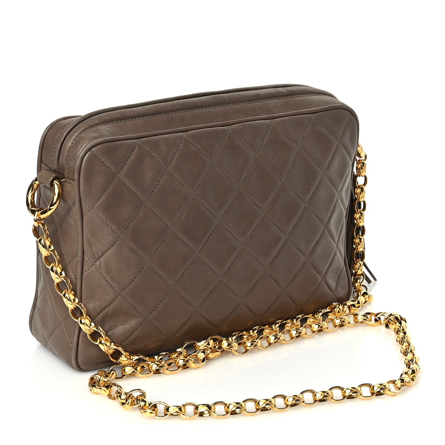 Chanel Lambskin Quilted Tassel CC Camera Case Brown 2 of 8
