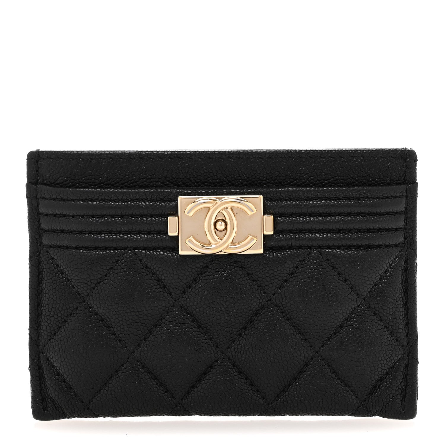 Chanel Caviar Quilted Boy Card Holder Black 1 of 11