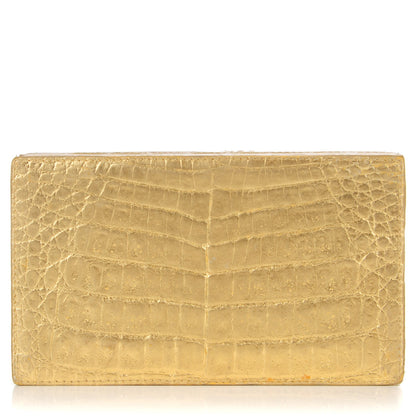 Nancy Gonzalez Crocodile Box Clutch Gold 1 of 10