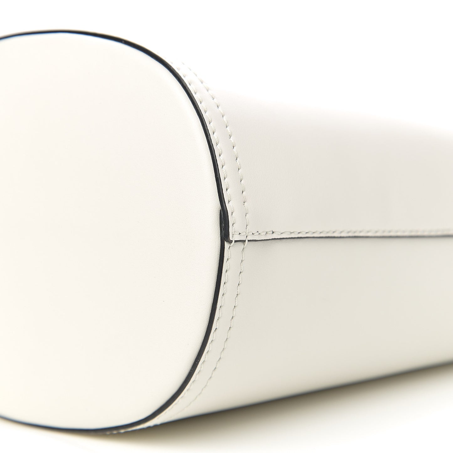 City Calfskin Tambour Bucket Bag White Black