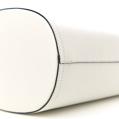 Prada City Calfskin Tambour Bucket Bag White Black 8 of 8