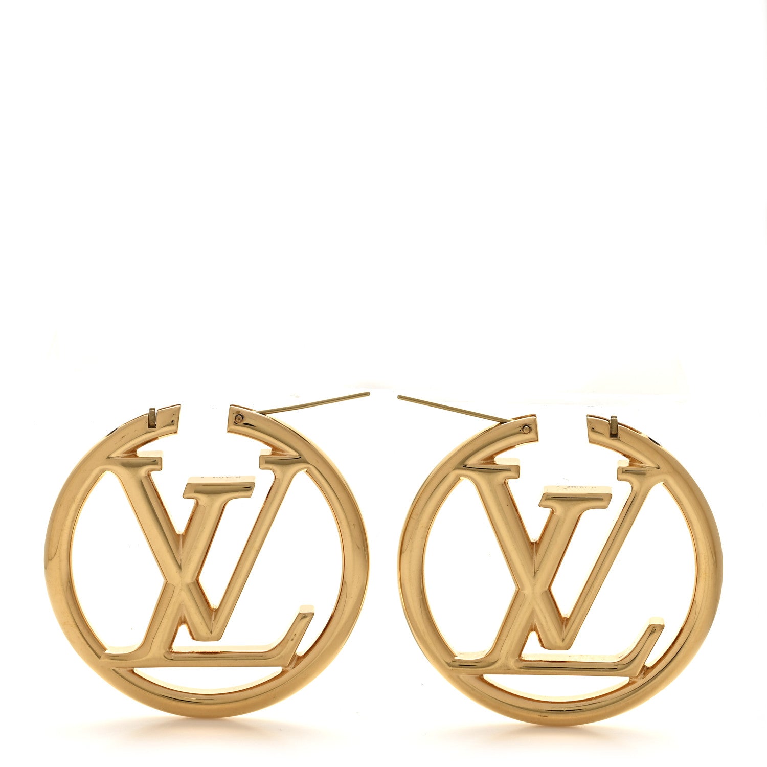 Louis Vuitton Metal Louise Hoop Earrings Gold 3 of 5