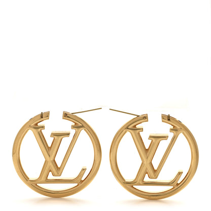 Louis Vuitton Metal Louise Hoop Earrings Gold 3 of 5