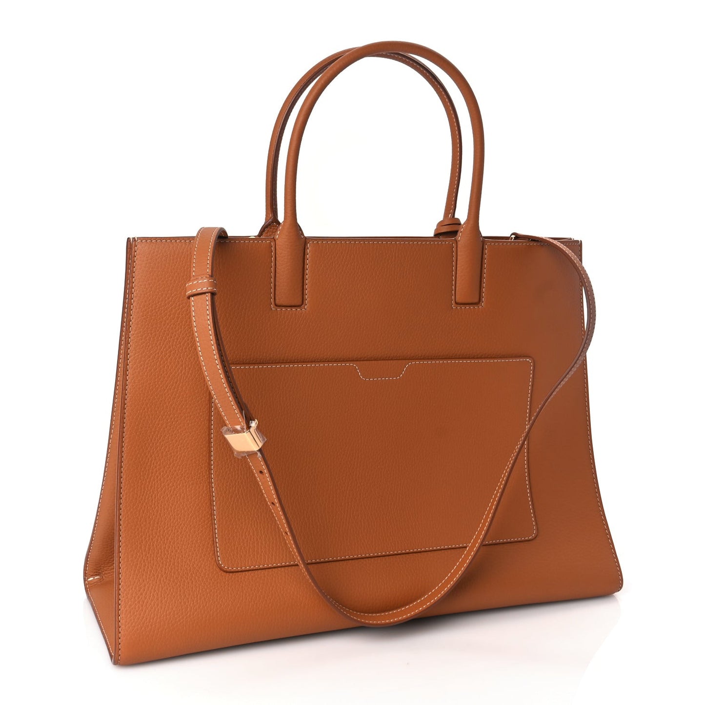 Grained Calfskin Medium Frances Tote Warm Russet