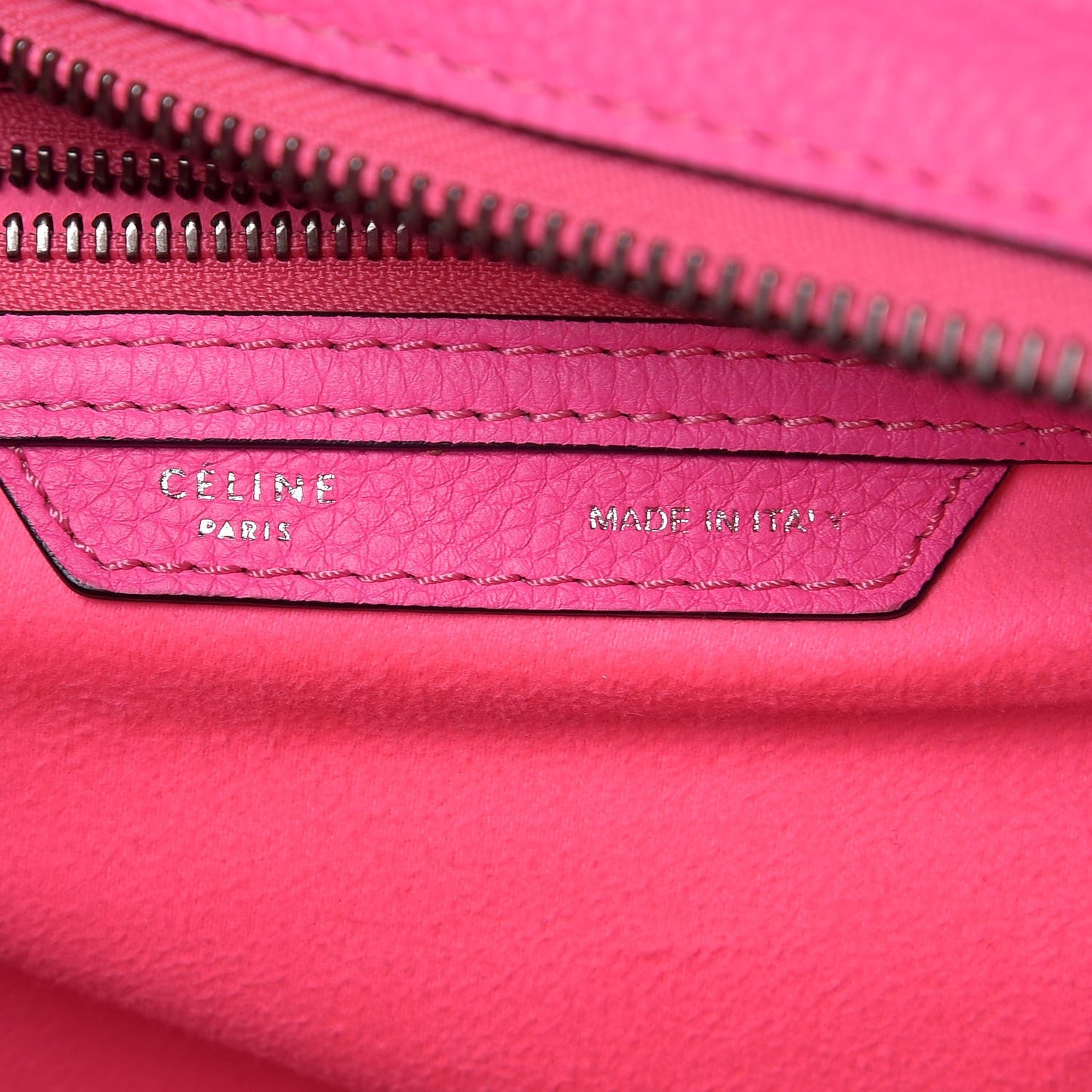 Drummed Calfskin Mini Luggage Fluo Pink