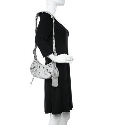 Balenciaga Sparkling Fabric Le Cagole Shoulder Bag XS Silver 2 of 10