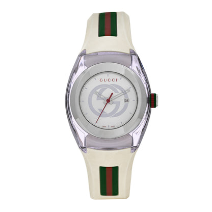 Gucci Stainless Steel Rubber 36mm Sync Web Quartz Watch 1 of 4
