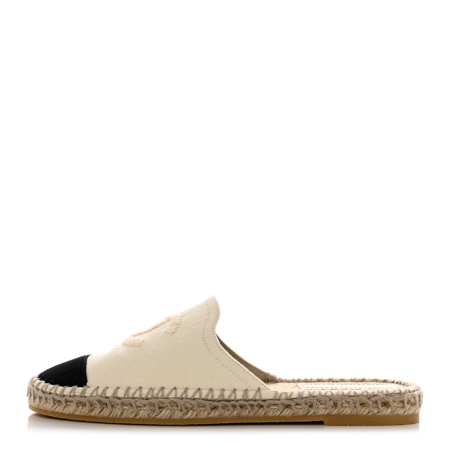 Denim CC Espadrille Mules 38 White Black