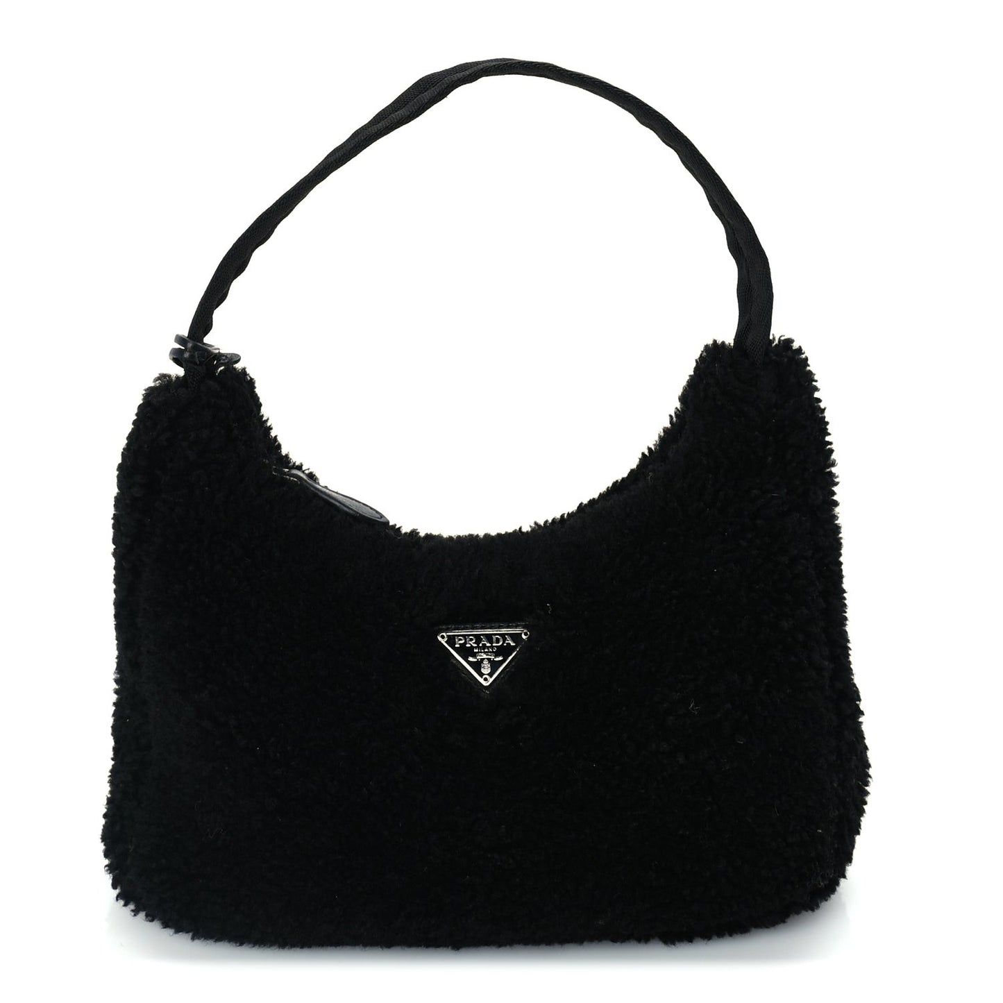 Shearling Mini Re-Edition 2000 Bag  Black