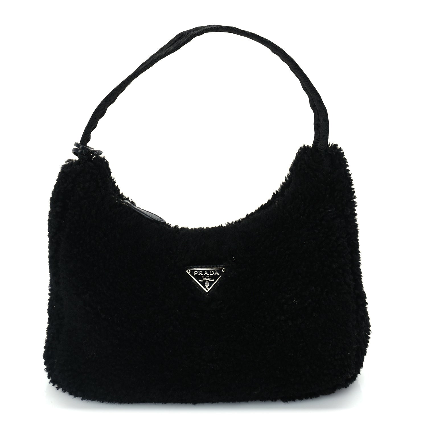 Prada Shearling Mini Re-Edition 2000 Bag  Black 1 of 8