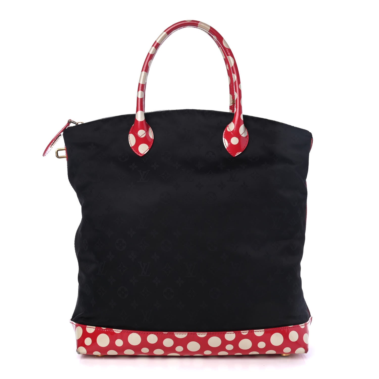 Louis Vuitton Nylon Monogram Kusama Infinity Dots Vertical Lockit Black Red 1 of 5