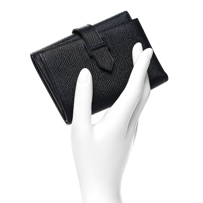 Hermes Epsom Tri-Fold Compact Monochrome Bearn Wallet Black 2 of 9
