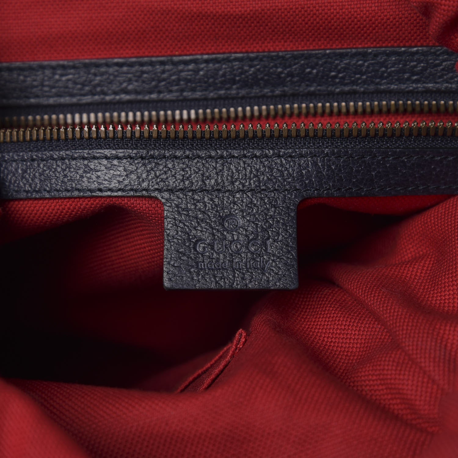 Gucci Covered Wool GG Monogram Small Double Buckle Backpack Navy Red 7 of 9