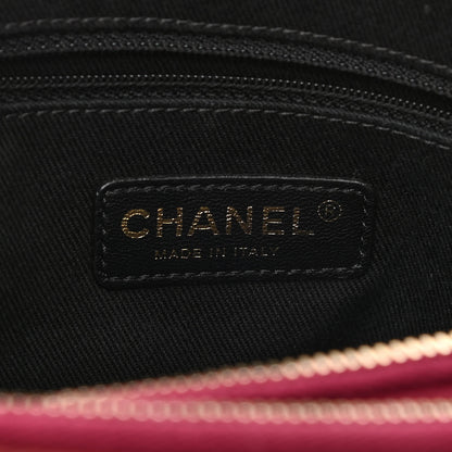Chanel Patent Quilted Crown CC Double Zip Bag Dark Pink 6 of 10