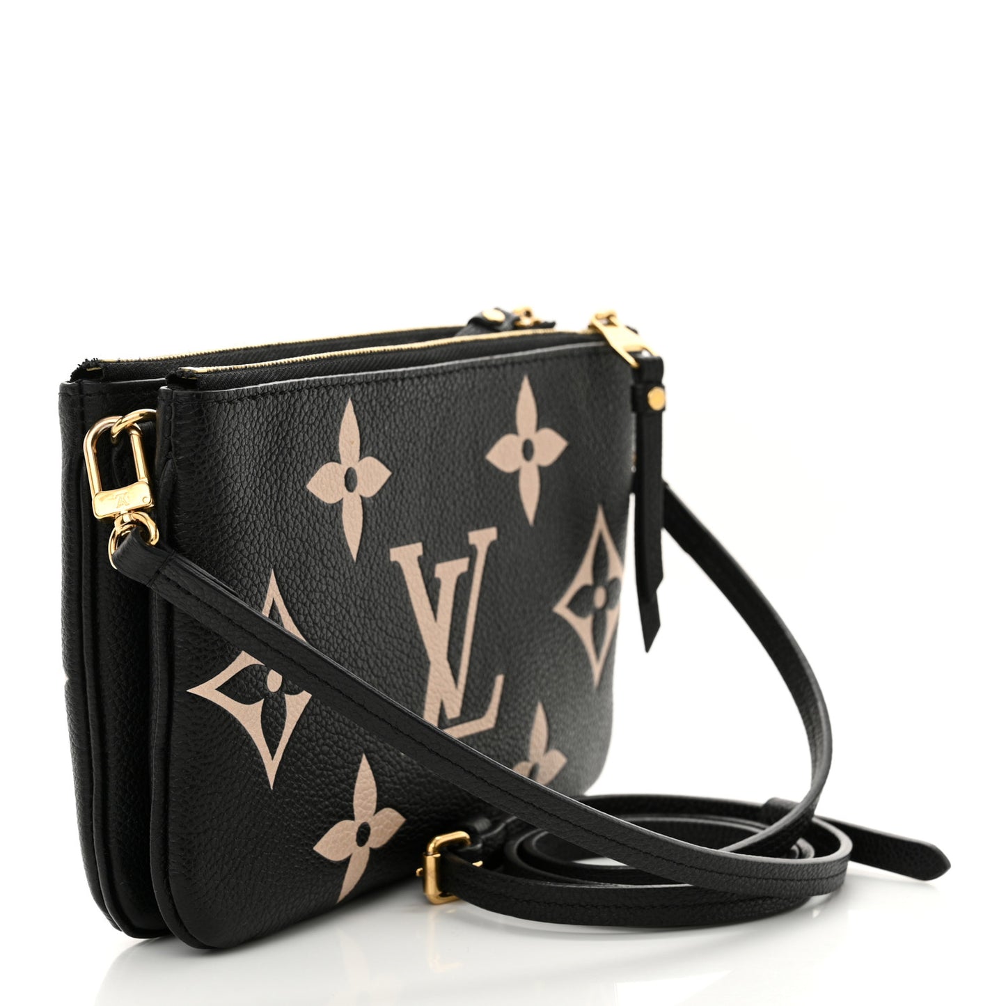 Empreinte Monogram Giant Double Zip Pochette Black Cream