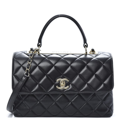 Chanel Lambskin Quilted Medium Trendy CC Flap Dual Handle Bag Black 1 of 12