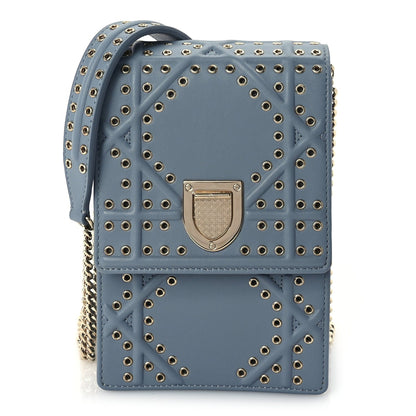 Christian Dior Lambskin Grommet Vertical Diorama Sky Blue 1 of 8
