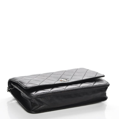 Chanel Lambskin Quilted Wallet On Chain WOC Black 4 of 9