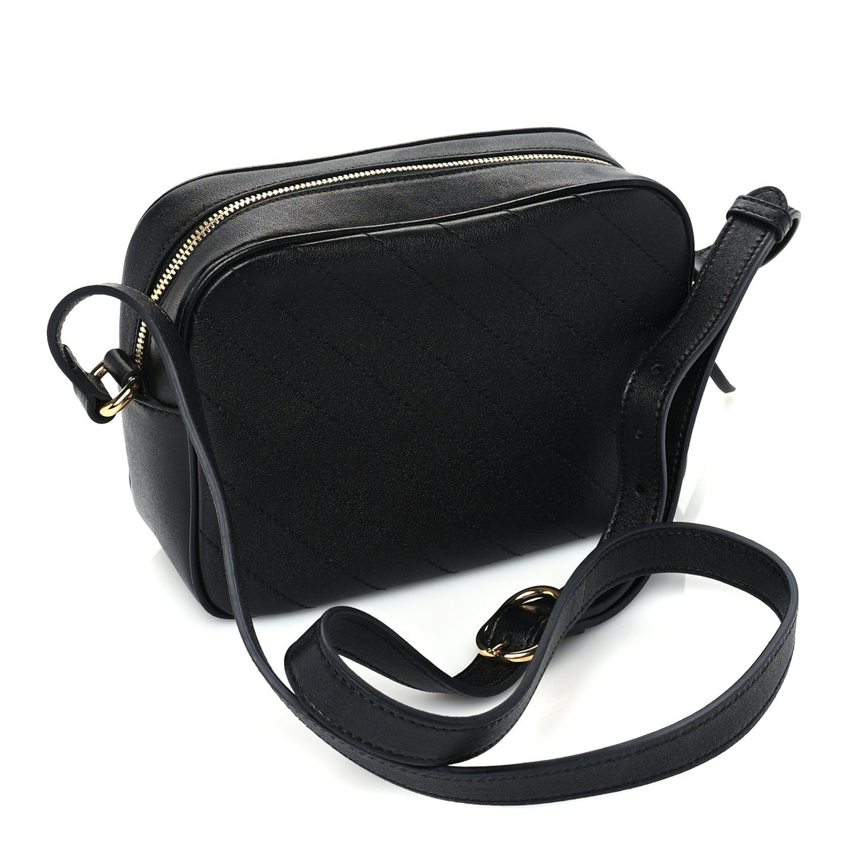 Gucci Sakai Be Green Calfskin Diagonal Stitched Small Blondie Shoulder Bag Black 2 of 8