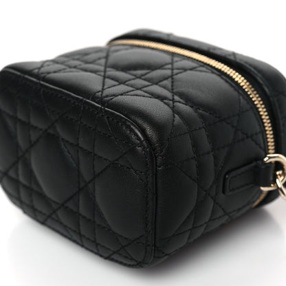 Christian Dior Lambskin Cannage Micro Lady Dior Vanity Case Black 9 of 9