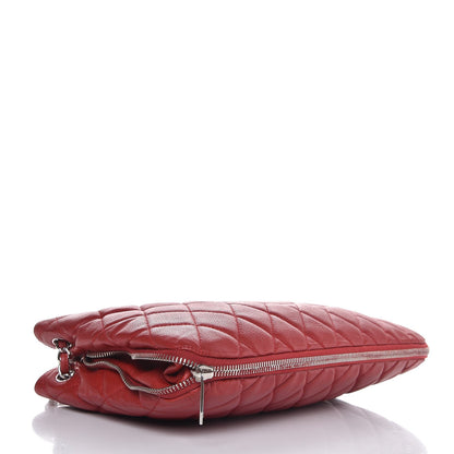 Chanel Caviar Quilted Expandable Zip Shoulder Bag Red 4 of 8