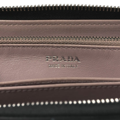 Prada Saffiano Metal Zip Around Wallet Black 6 of 7