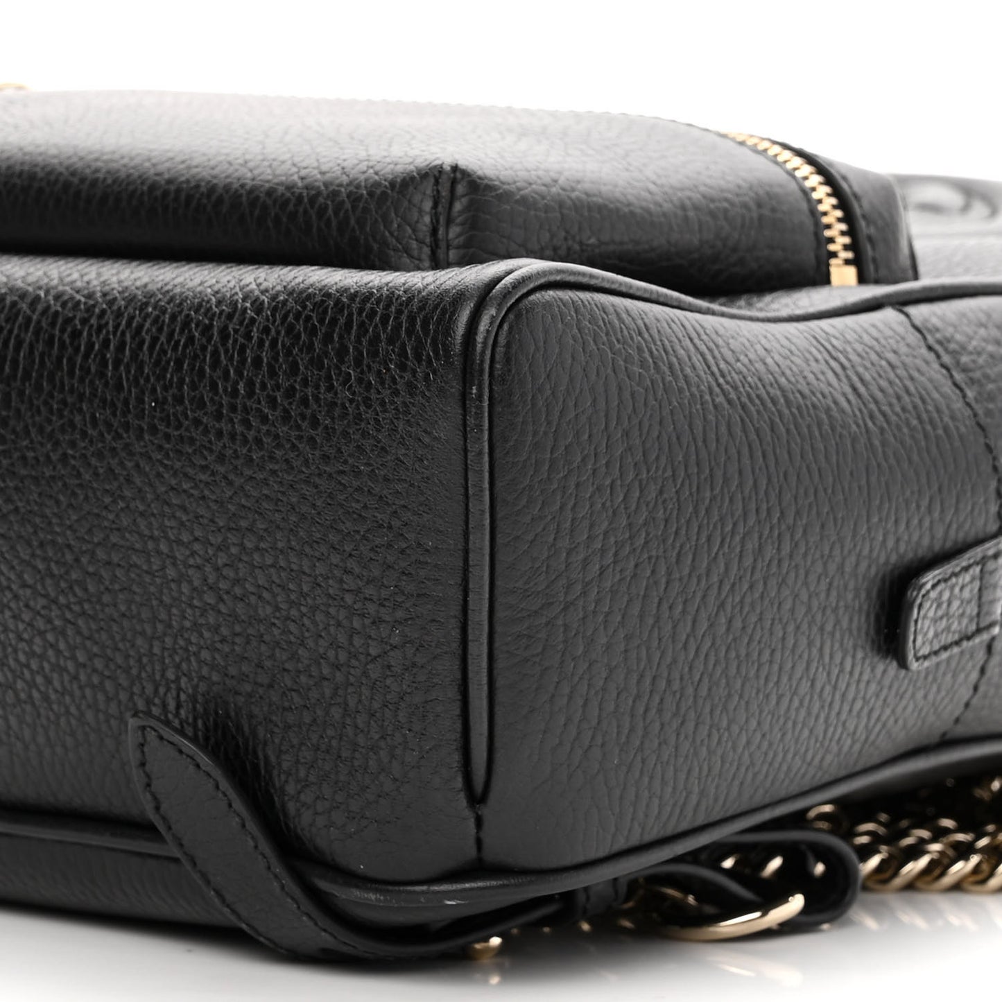 Pebbled Calfskin Soho Chain Backpack Black