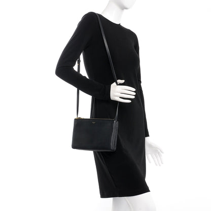 Celine Lambskin Small Trio Crossbody Bag Navy 2 of 7