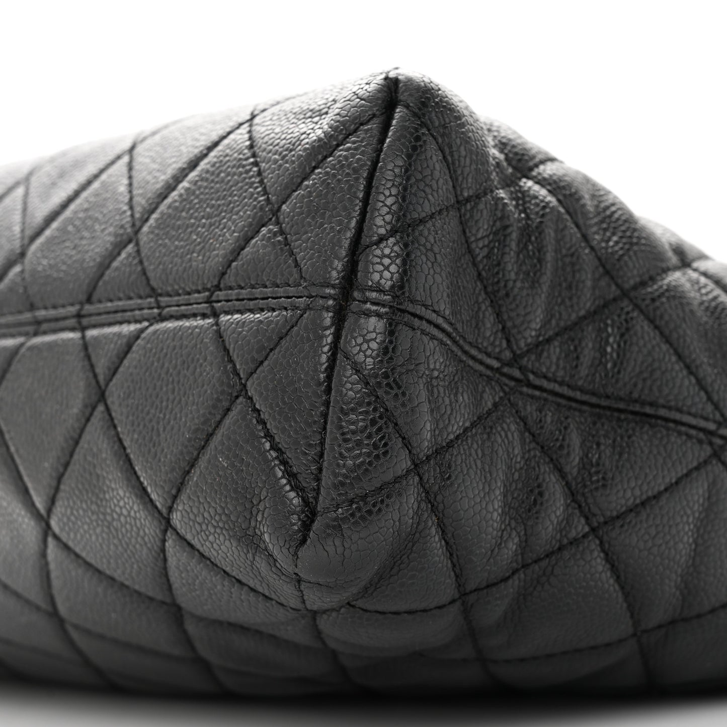 Caviar Quilted CC Shopping Tote Black