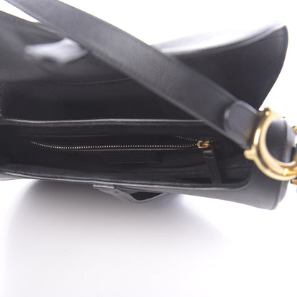 Christian Dior Grained Calfskin Saddle Bag Black 5 of 10