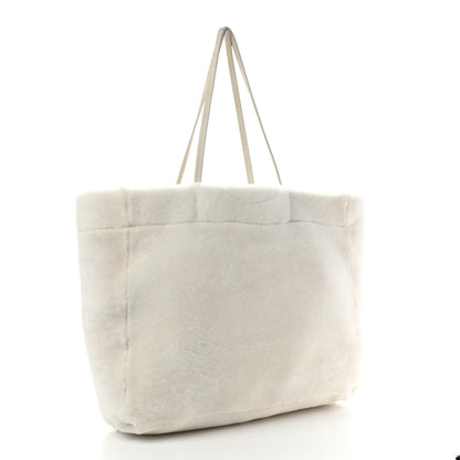 Prada Shearling Saffiano Shoulder Bag White 4 of 11