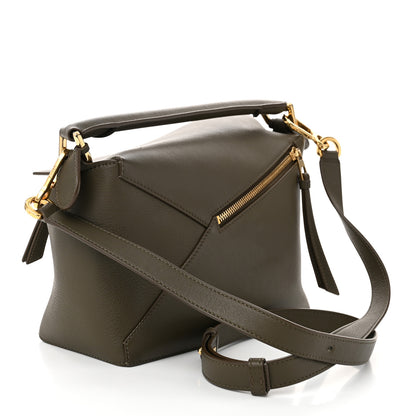 Loewe Calfskin Small Puzzle Edge Bag Dark Khaki Green 3 of 10