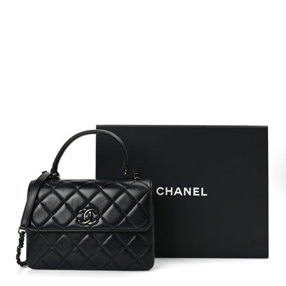 Chanel Lambskin Quilted Small Trendy CC Dual Handle Flap Bag So Black 9 of 9
