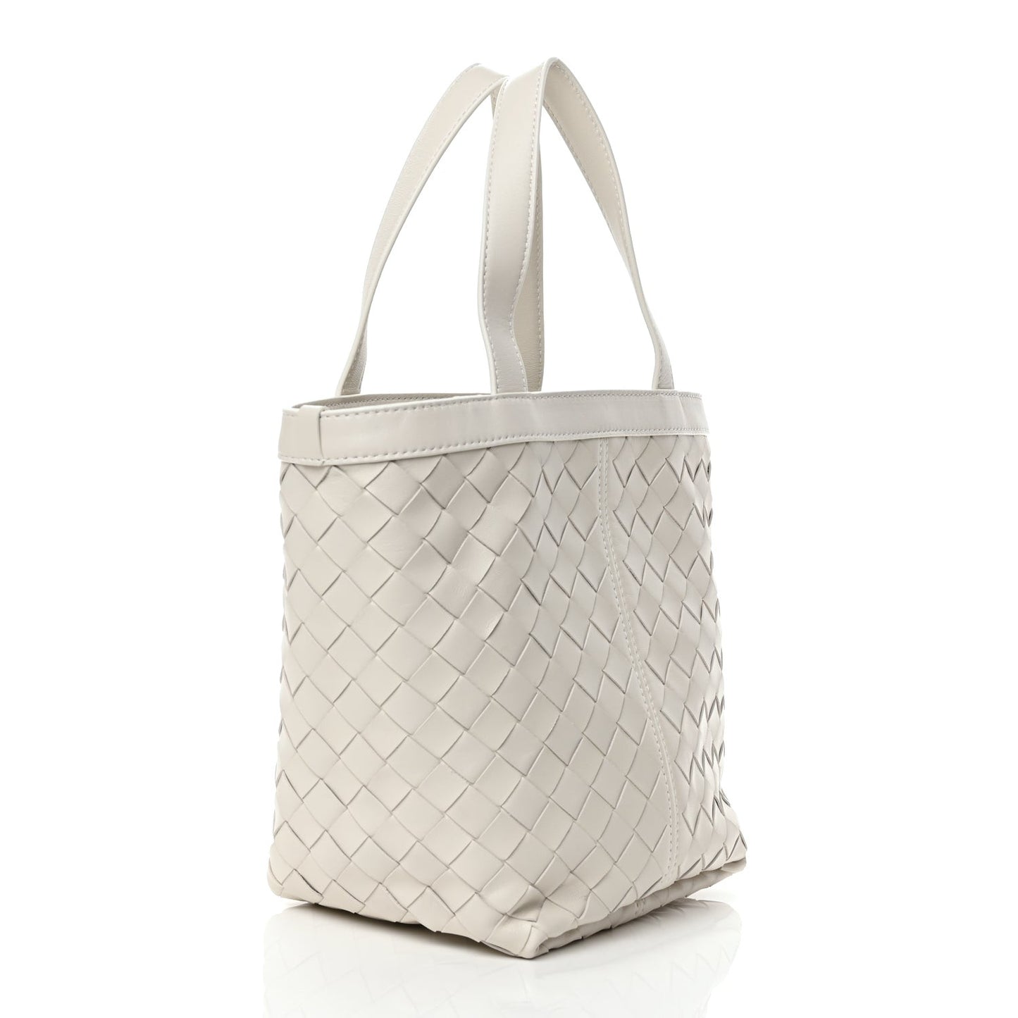 Nappa Intrecciato Small Flip Flap Tote Chalk