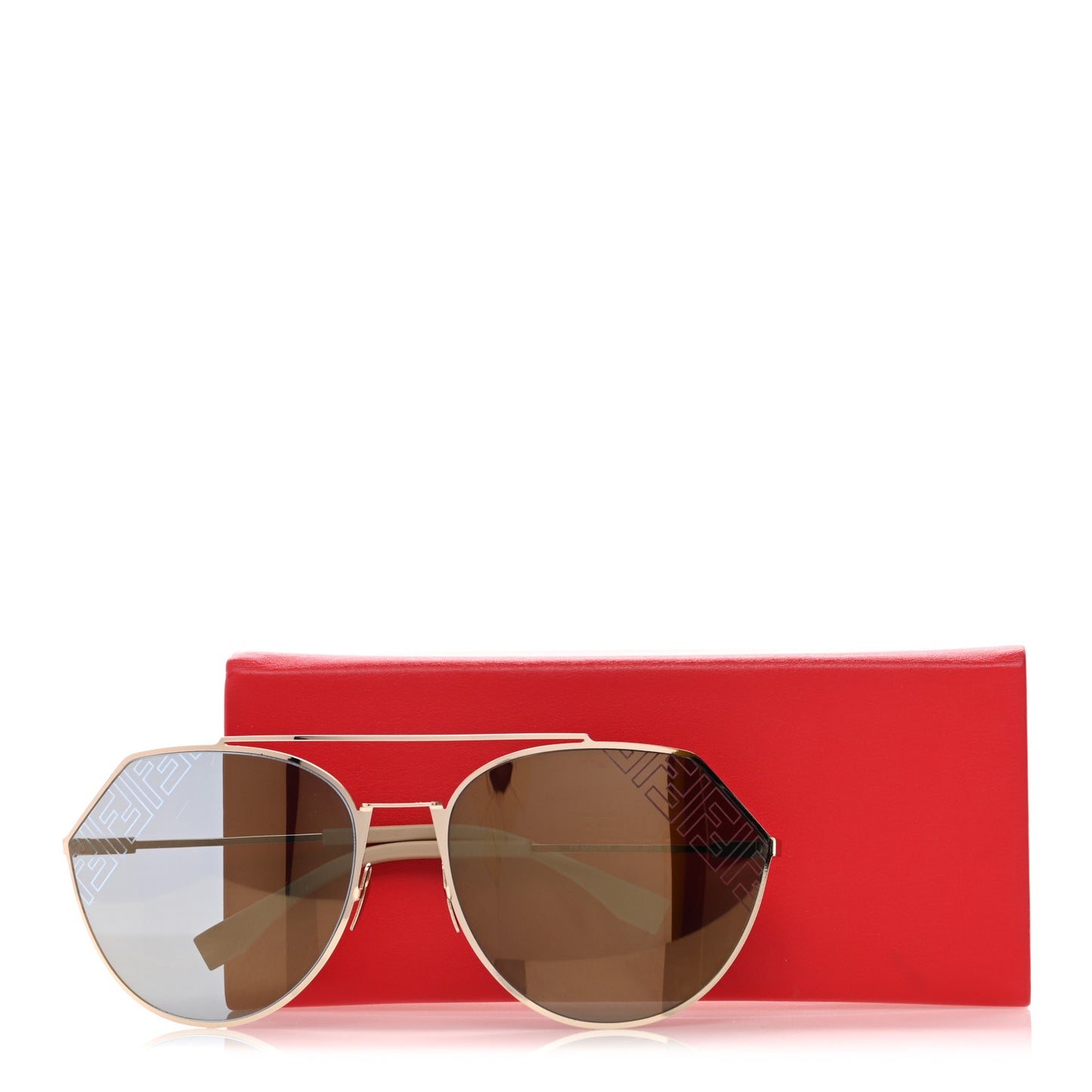 Metal Aviator Sunglasses FFM0074 Gold