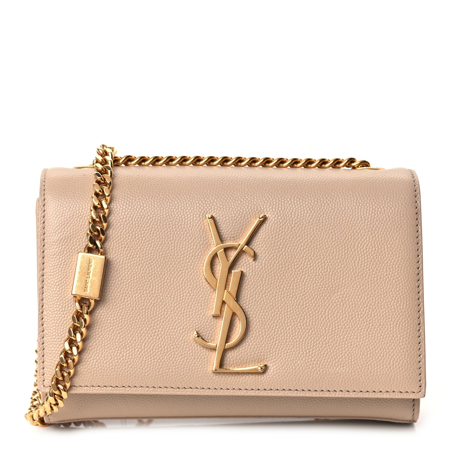Saint Laurent Grain De Poudre Small Monogram Kate Satchel  Nude Powder 1 of 9
