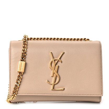 Saint Laurent Grain De Poudre Small Monogram Kate Satchel  Nude Powder 1 of 9