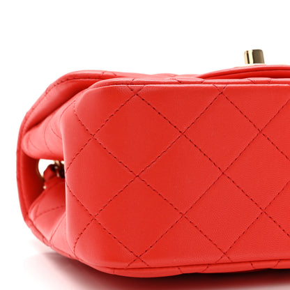Chanel Lambskin Quilted Mini Square Flap Red 9 of 10
