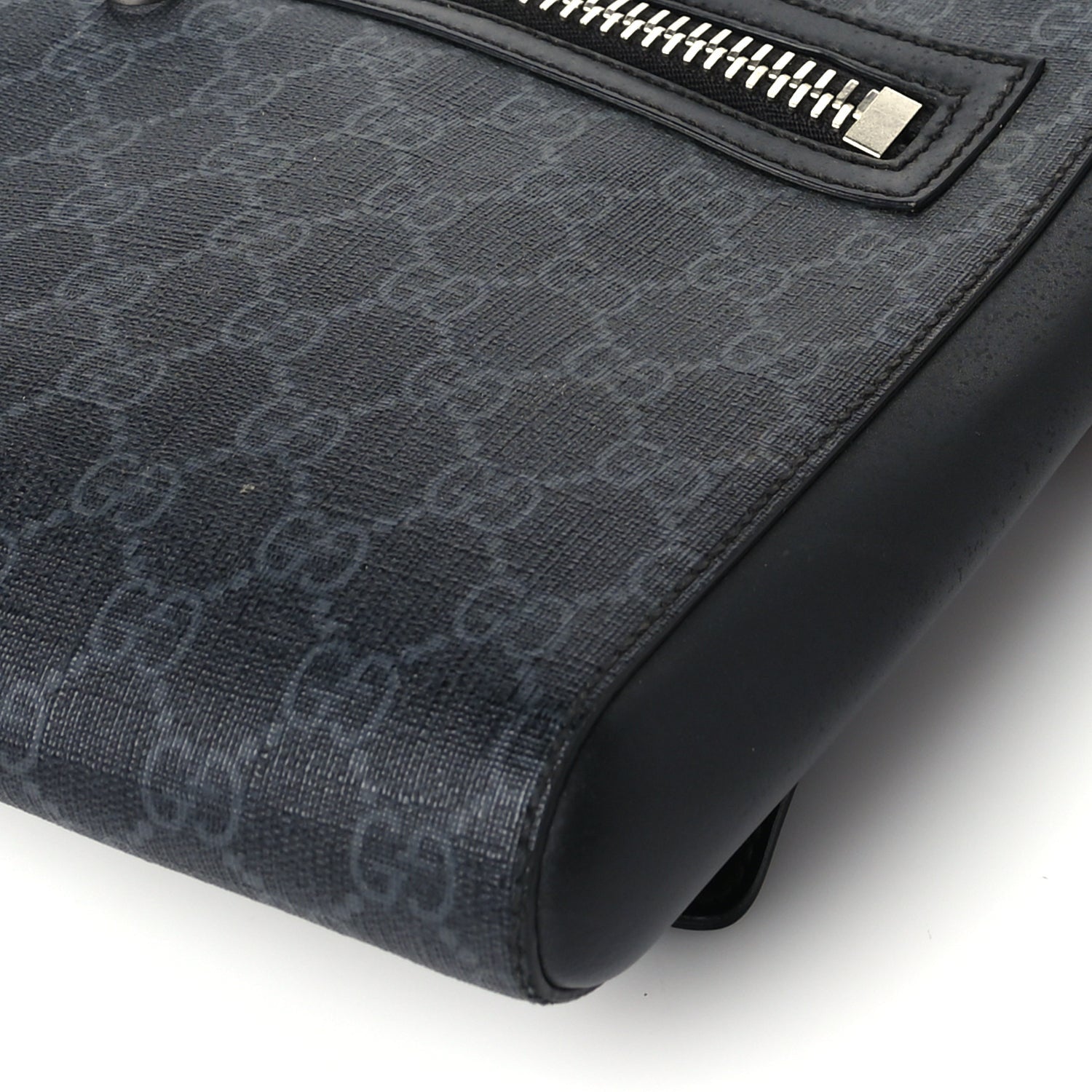 Gucci GG Supreme Monogram Web Small Flat Messenger Bag  Black Grey 8 of 8