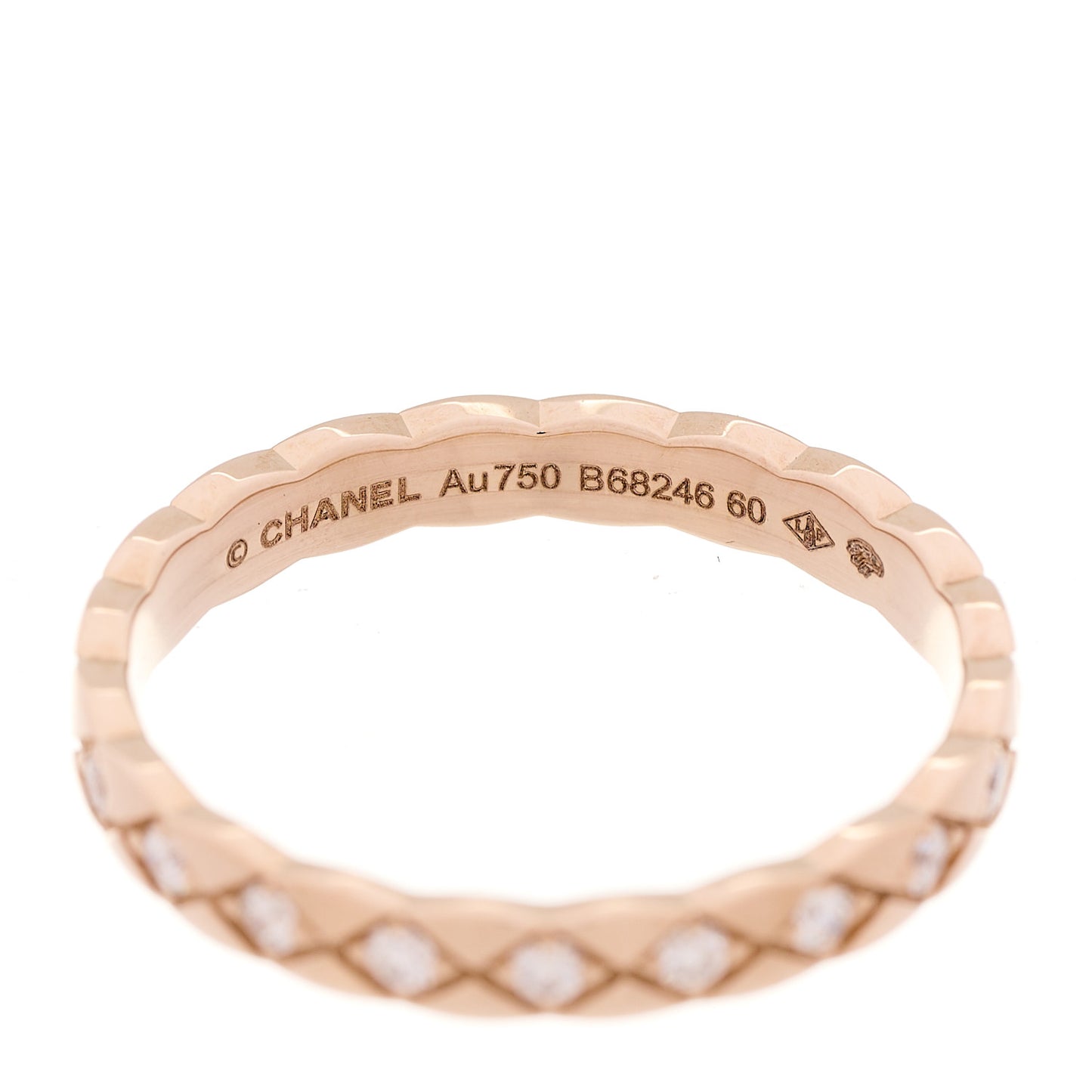 18K Beige Gold Diamond Mini Coco Crush Ring 60 9