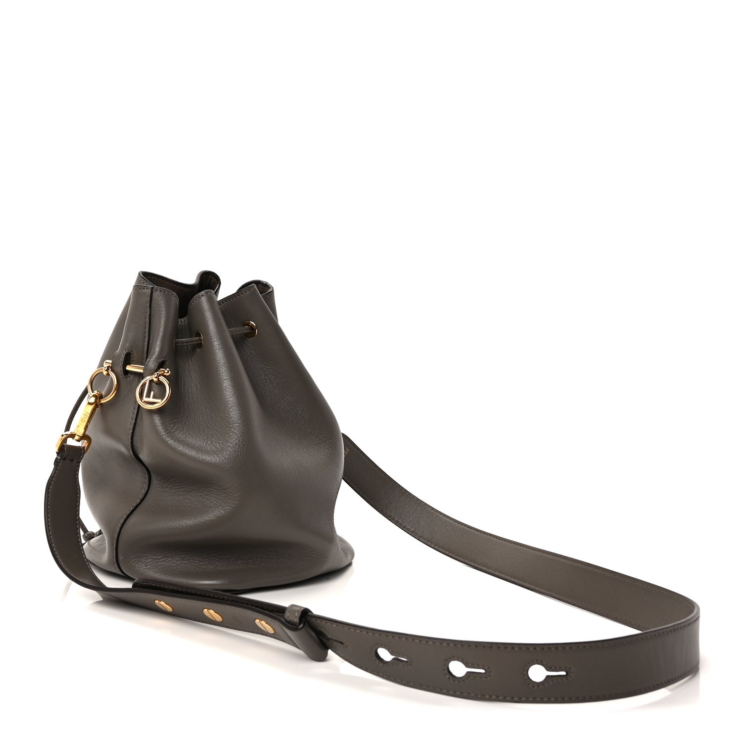 Fendi Vitello Grace Matte F is  Grande Mon Tresor Bucket Bag  Argilla 2 of 8