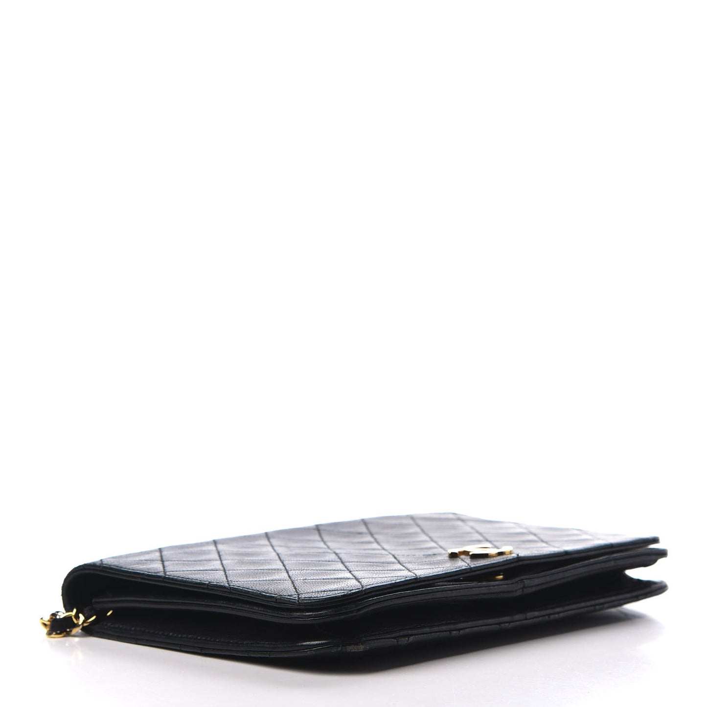 Lambskin Quilted Wallet On Chain WOC Black