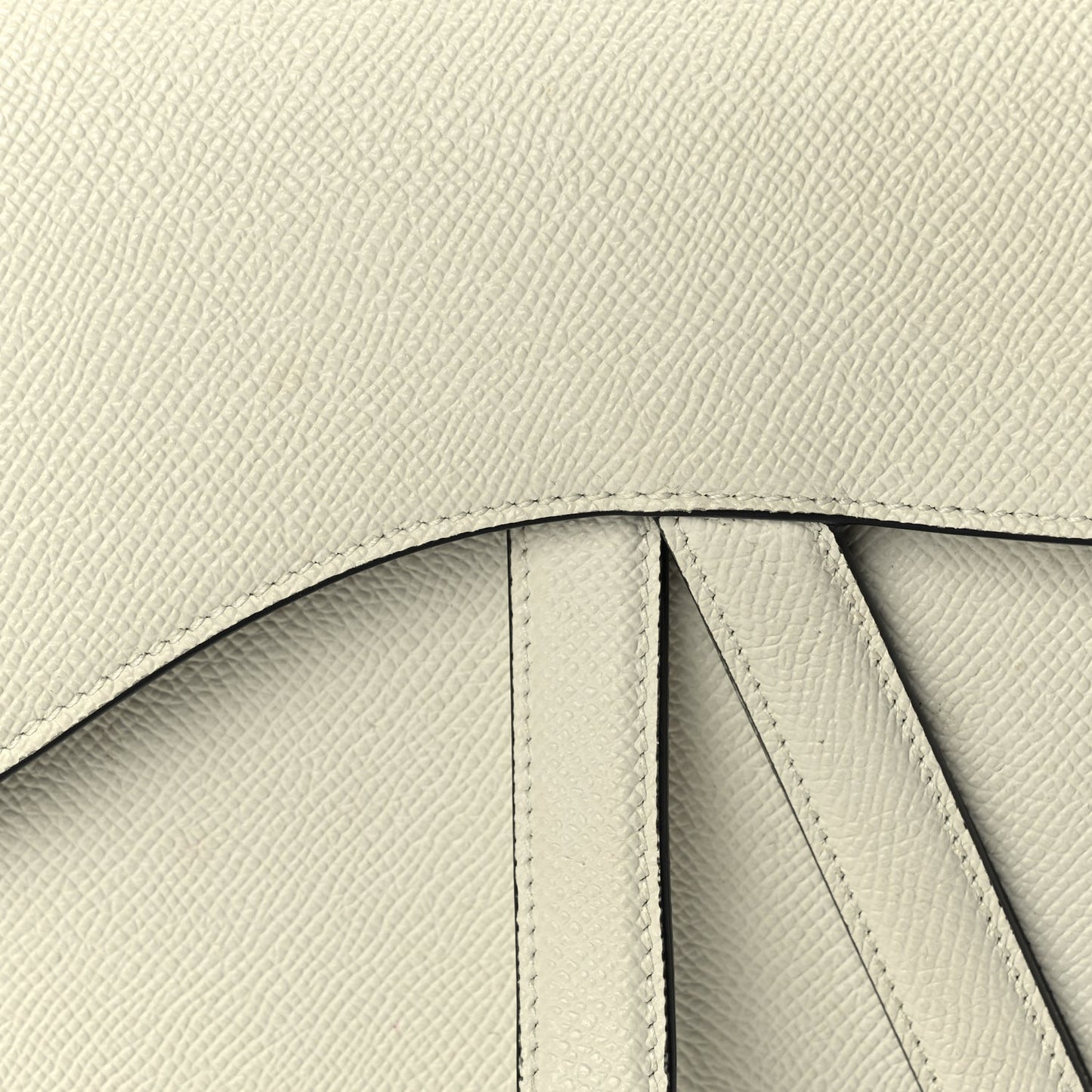 Grained Calfskin Saddle Bag With Strap Latte