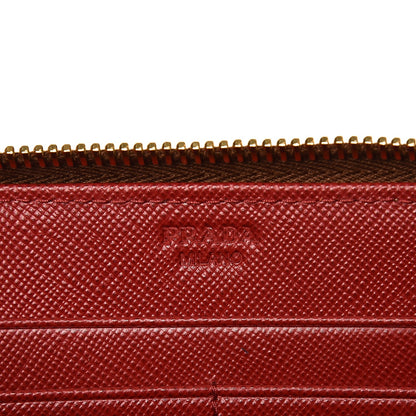 Prada Saffiano Double Zip Around Wallet Caramel Fuoco 6 of 8