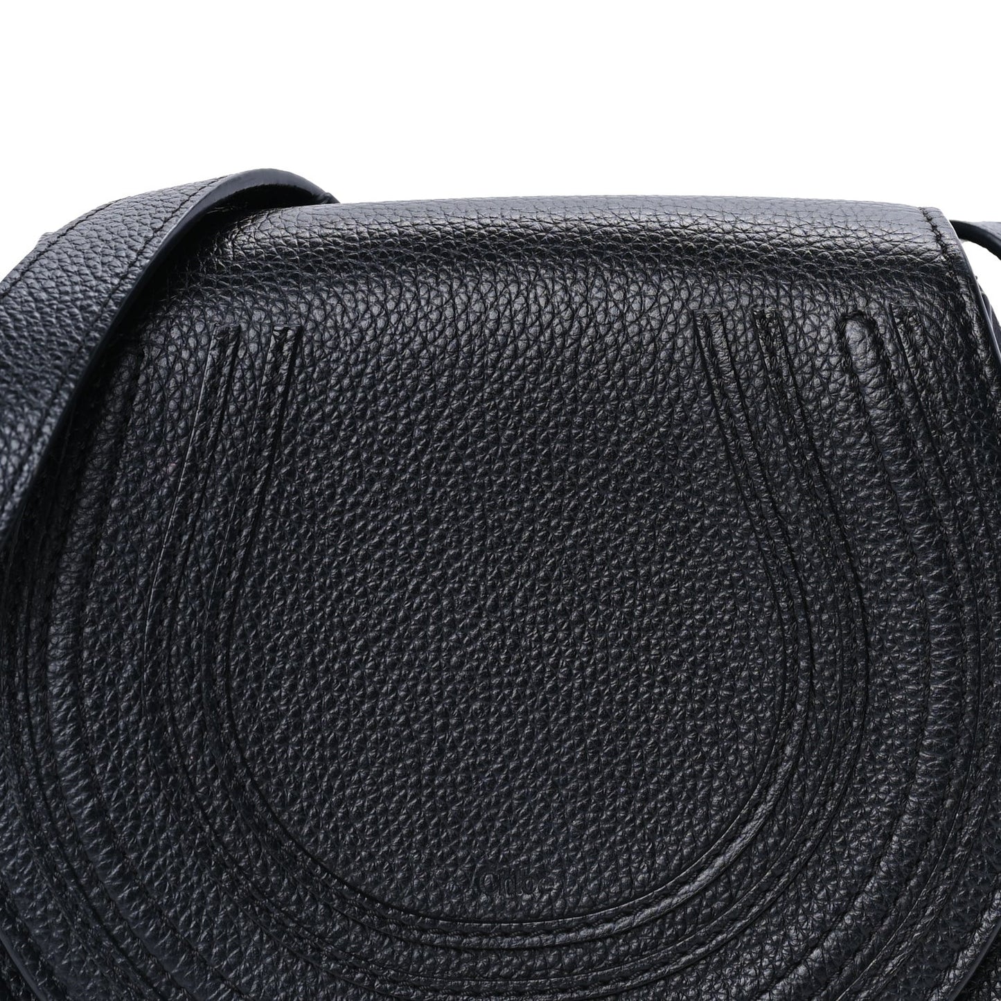 Calfskin Mini Marcie Round Crossbody Bag  Black