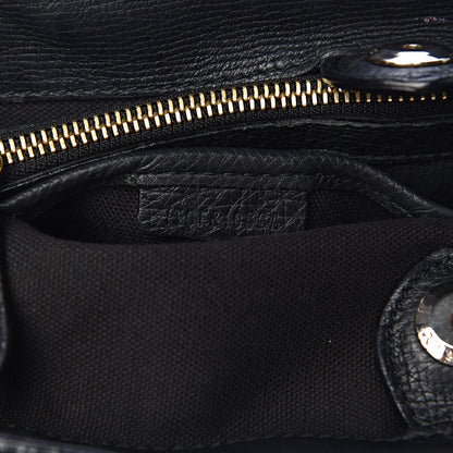 Burberry Grainy Calfskin House Check Medium Banner Tote Black 8 of 16