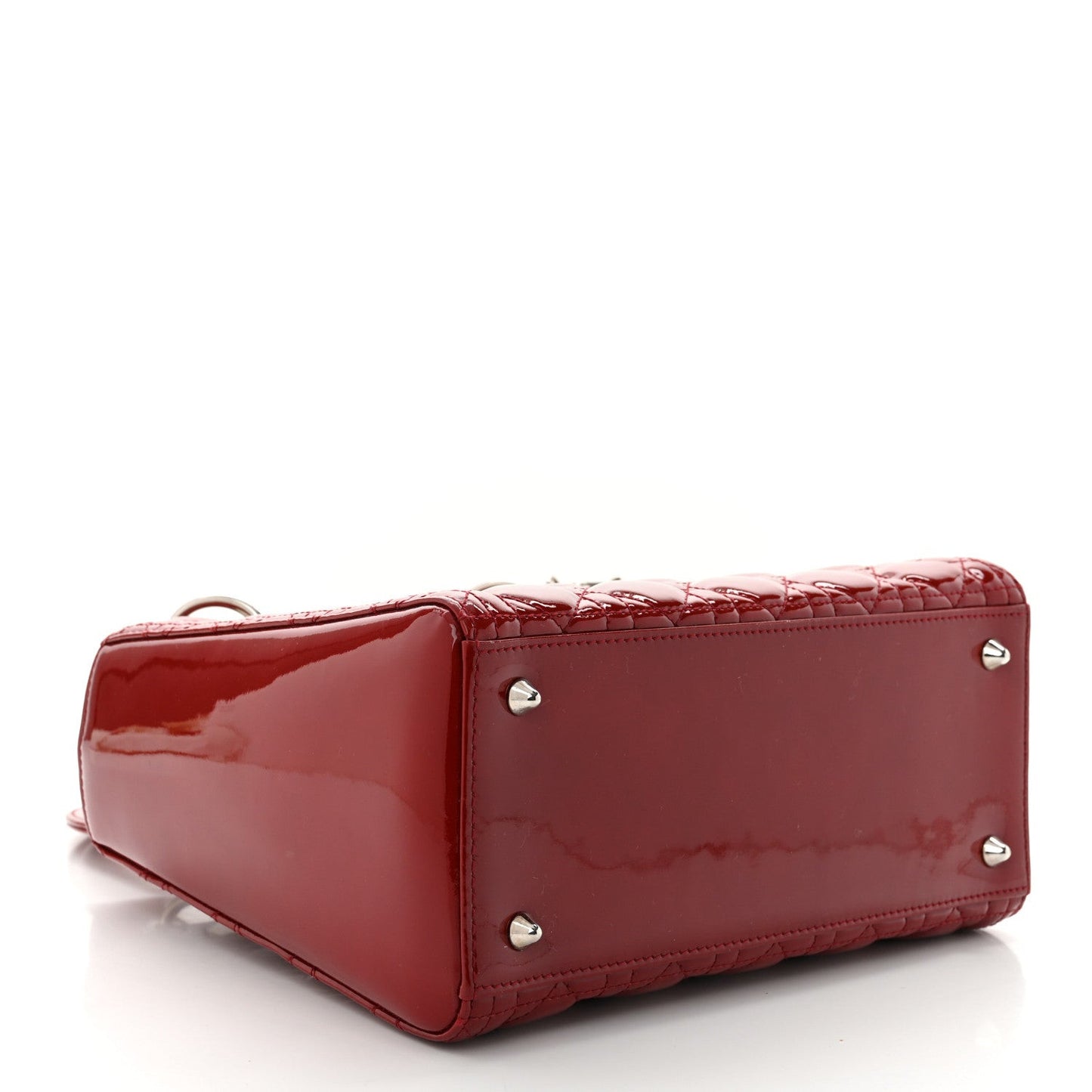 Patent Cannage Medium Lady Dior Red