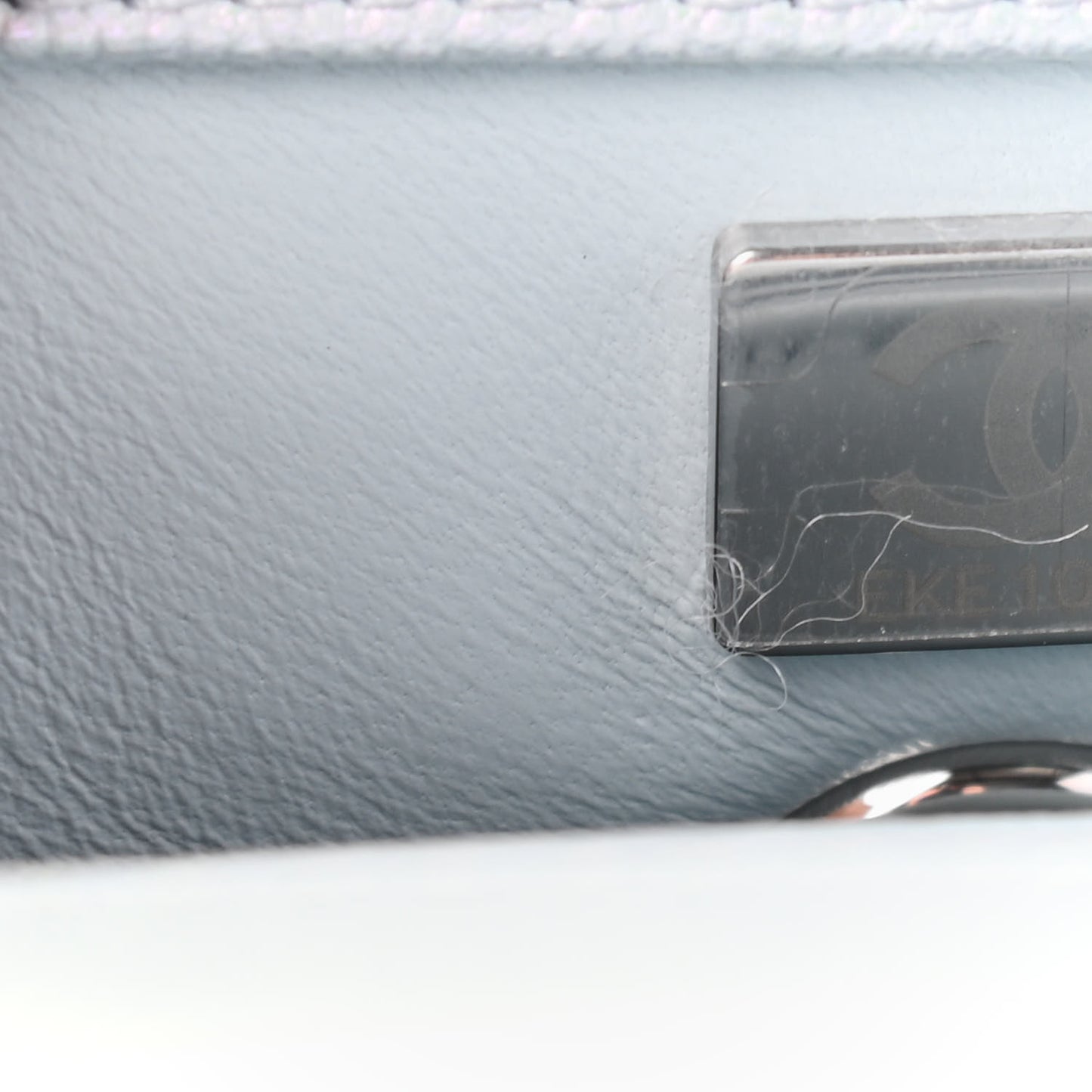 Iridescent Caviar Quilted Mini Coco Handle Flap Light Blue